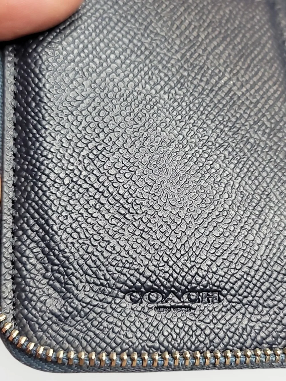 Coach Blue Medium ID Zip Wallet In Good Condition